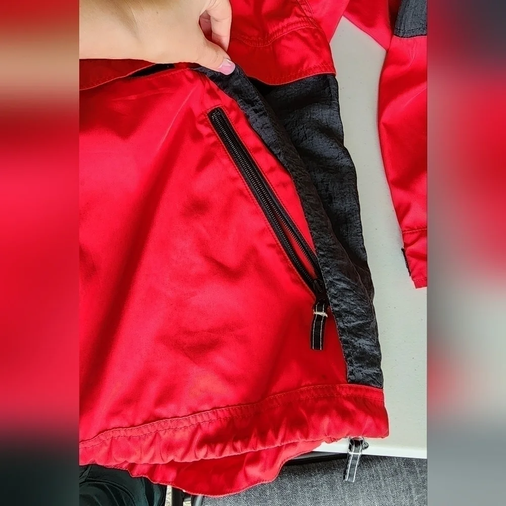 Vintage Tommy Hilfiger  1/4 Inch Zip Up Red/Black Pull Over Jacket Men's Sz L.